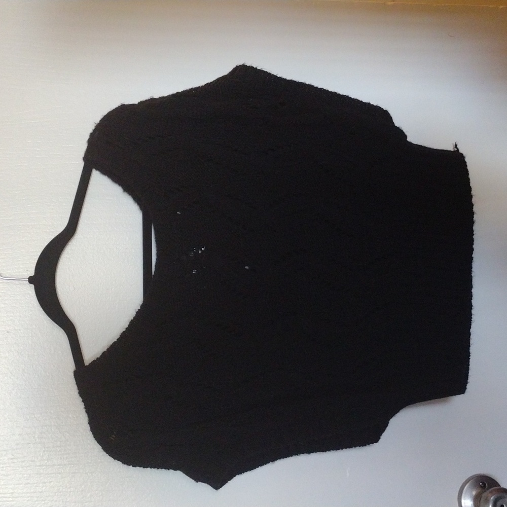 Black knit crop sweater